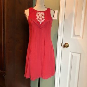 Red Orange Spring Mini Dress